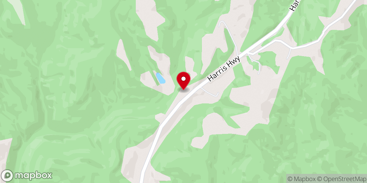 Map showing location of Milhoan Ridge Baptist Church
