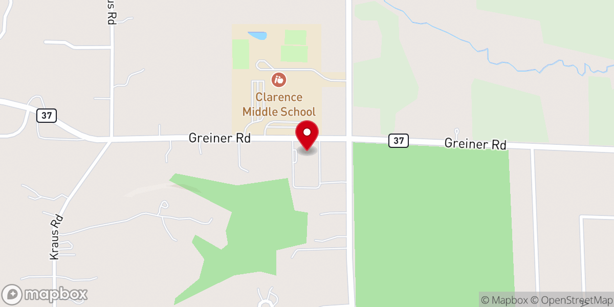 Map showing location of Clarence Global Methodist Church