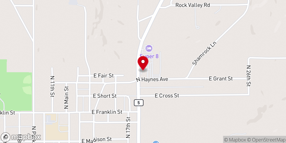 Map showing location of Hope Chest Thrift Store