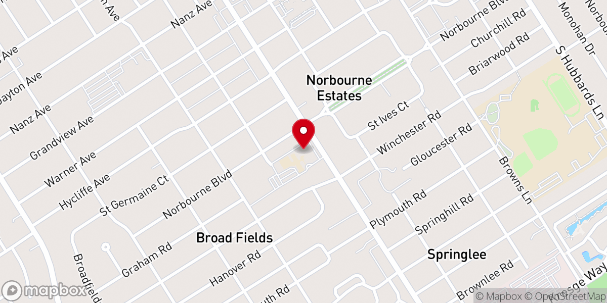 Map showing location of Our Lady of Lourdes Catholic Church
