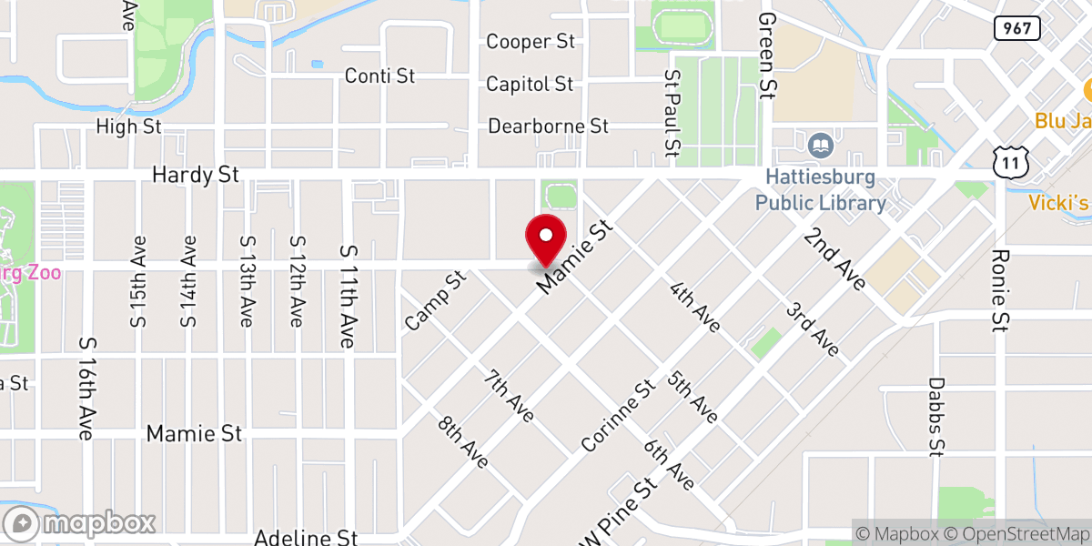 Map showing location of Greater Antioch M.B. Church