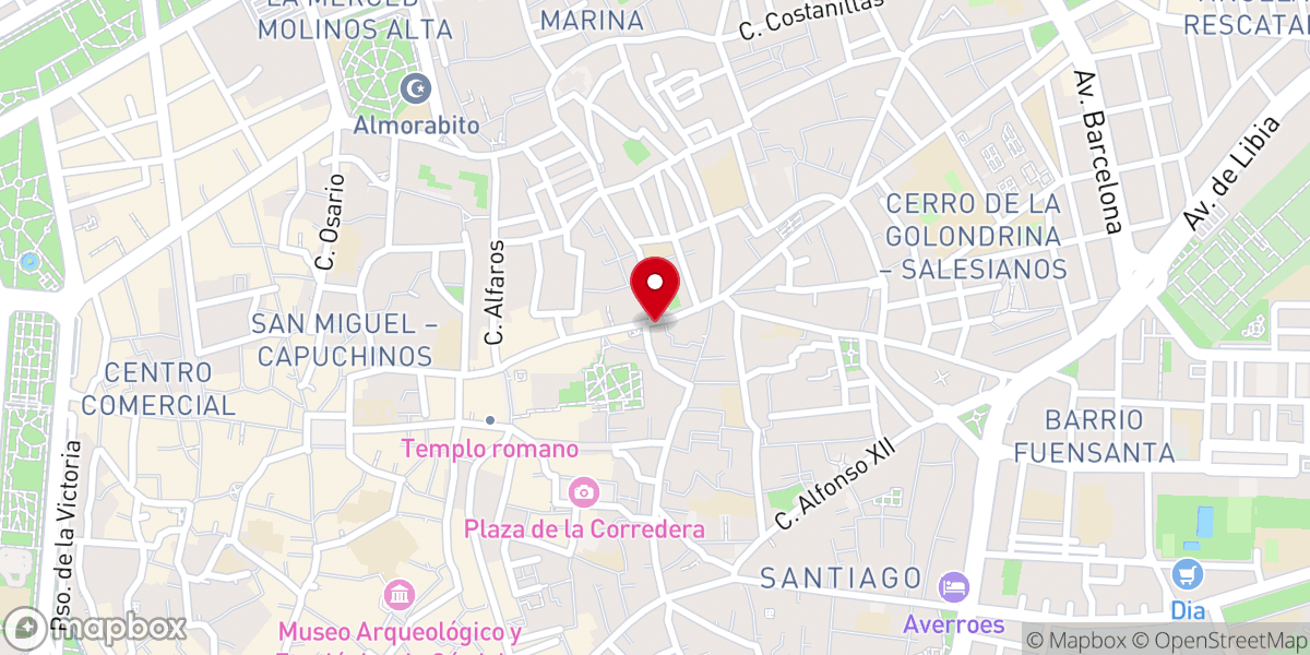 Map showing location of Parroquia de San Andrés Apóstol