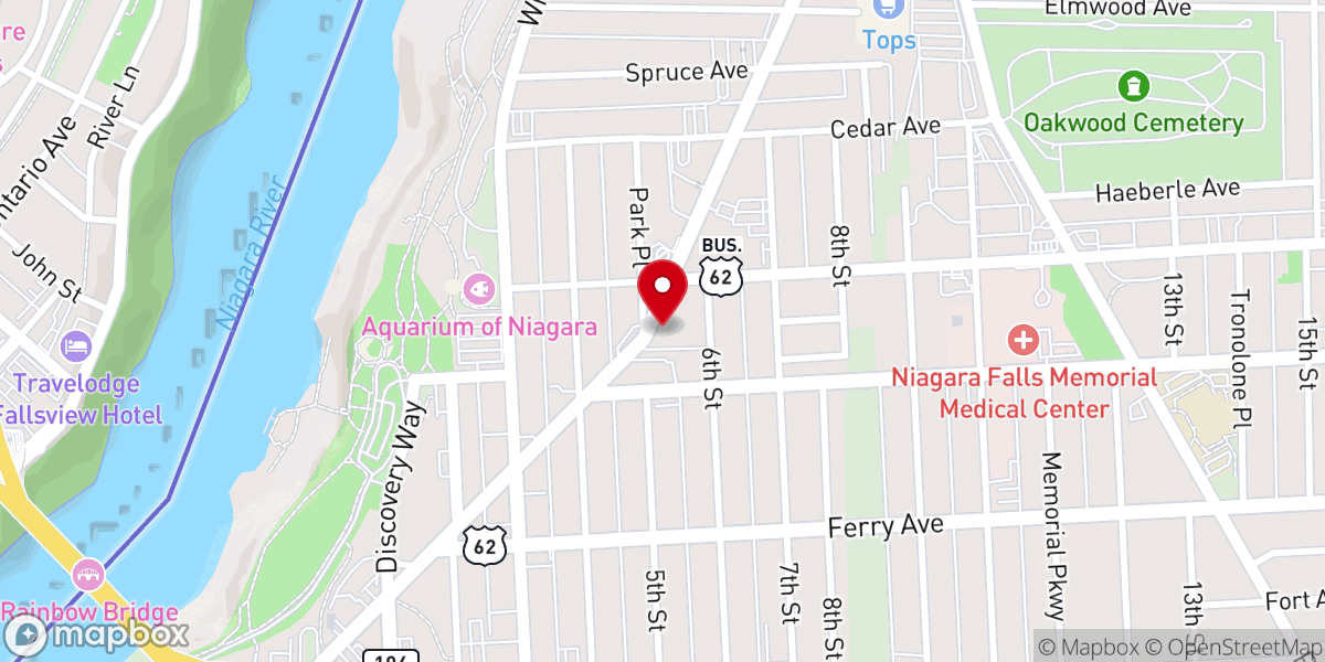 Map showing location of First Unitarian Universalist Church