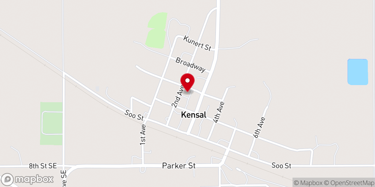 Map showing location of St. Paul's Lutheran Church