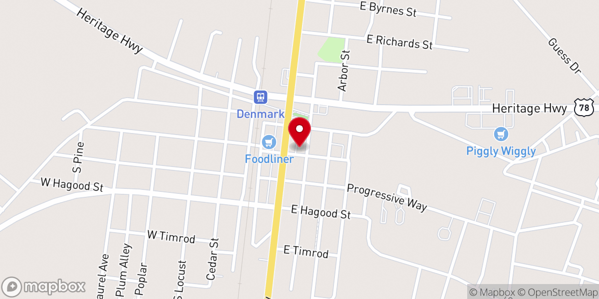 Map showing location of Denmark Neighborhood Services Center