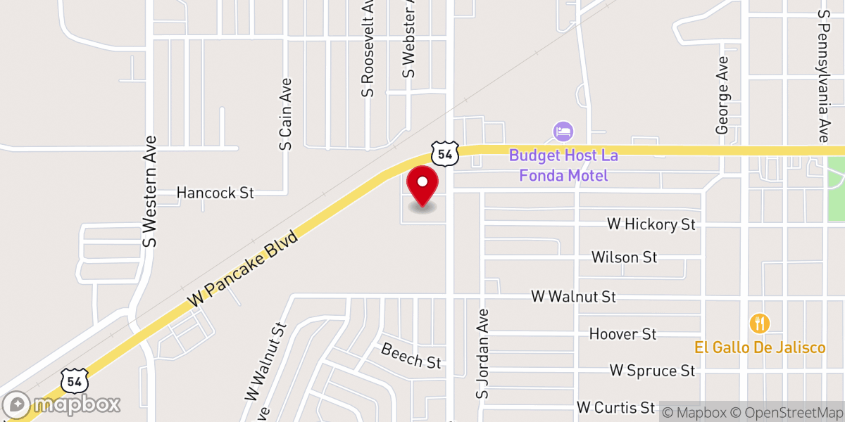 Map showing location of Fellowship Baptist School