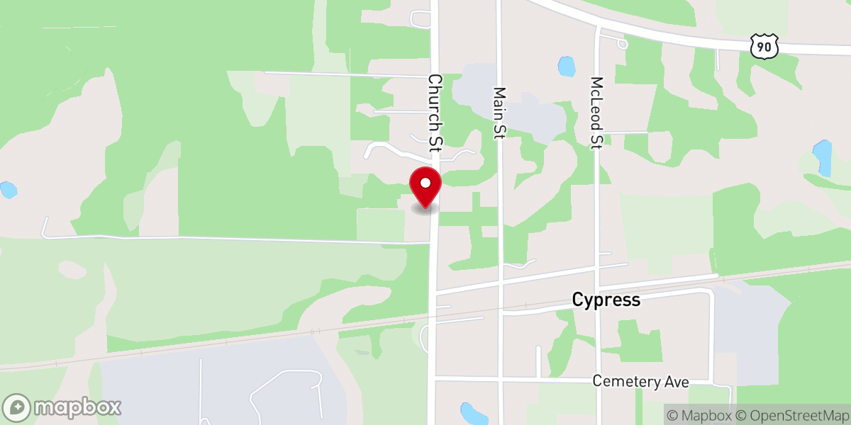Map showing location of Cypress Community Church