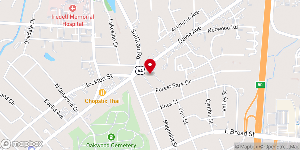 Map showing location of Forest Park Presbyterian Church