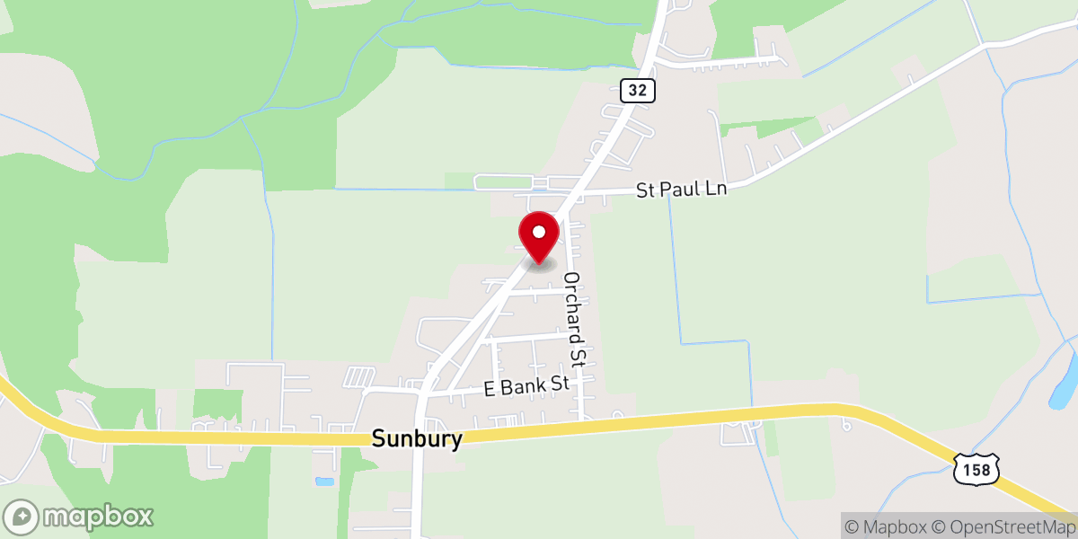 Map showing location of St. Peter's Episcopal Church of Sunbury