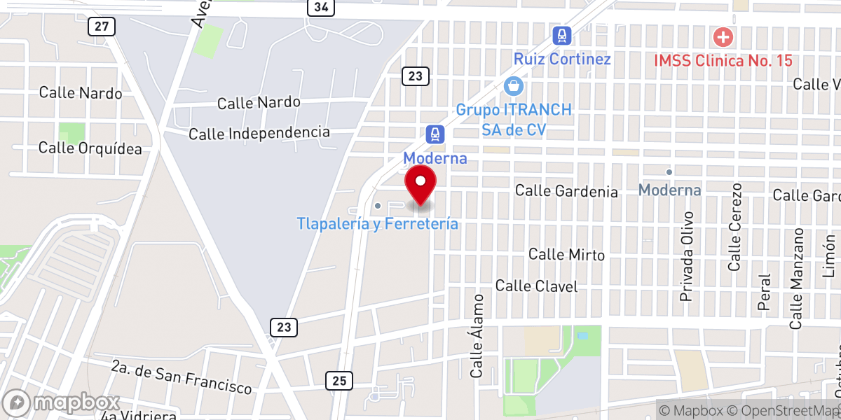 Map showing location of Iglesia Bautista Casa de Dios Getsemani de Mty A.r.