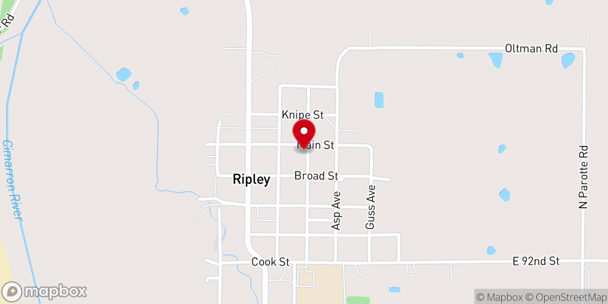 Map showing location of Ripley Community Church Inc