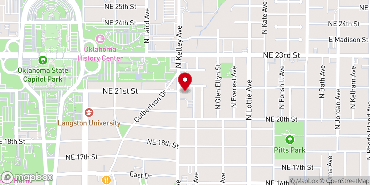 Map showing location of Emmanuel Baptist Church