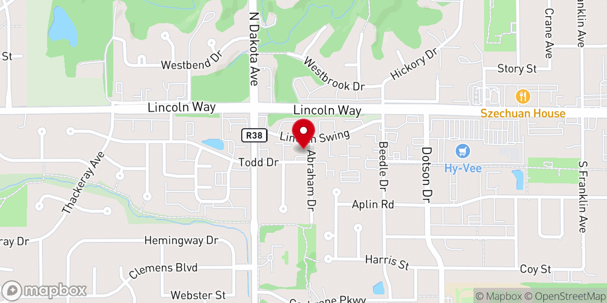 Map showing location of Westside Church of Christ