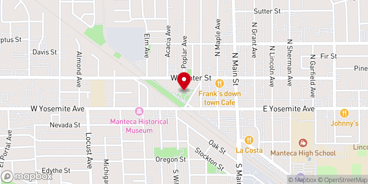 Map showing location of Manteca-Ripon Pentecost Society