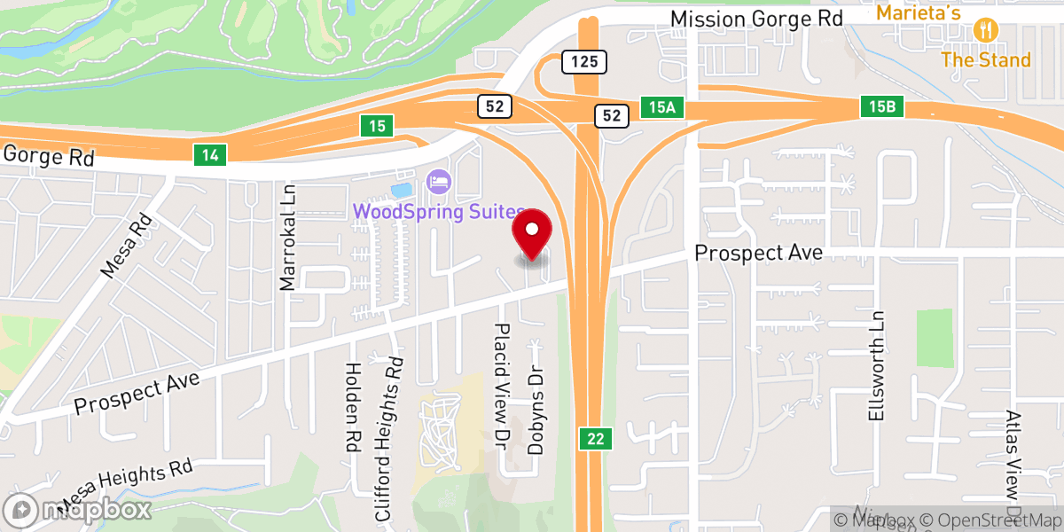 Map showing location of Prospect Avenue Baptist Church