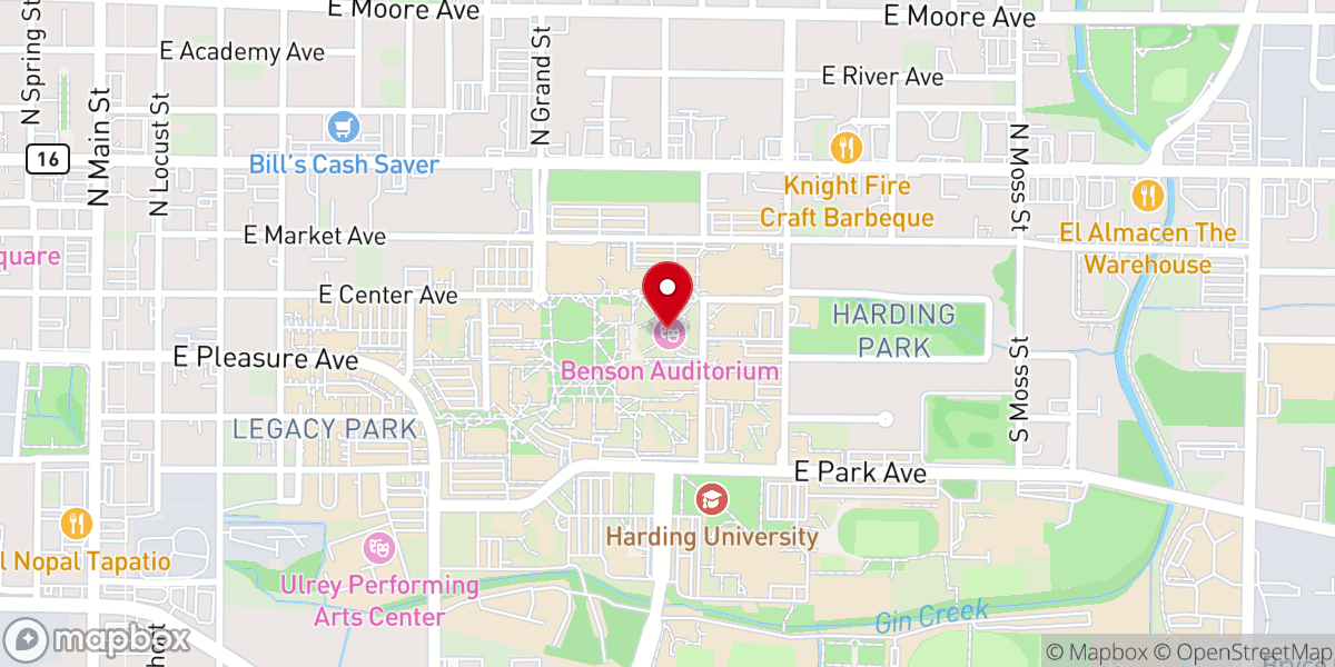 Map showing location of Benson Auditorium