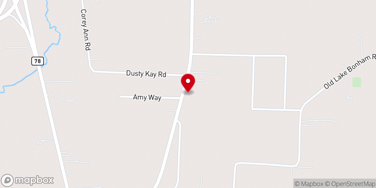 Map showing location of Fannin County Community Ministries