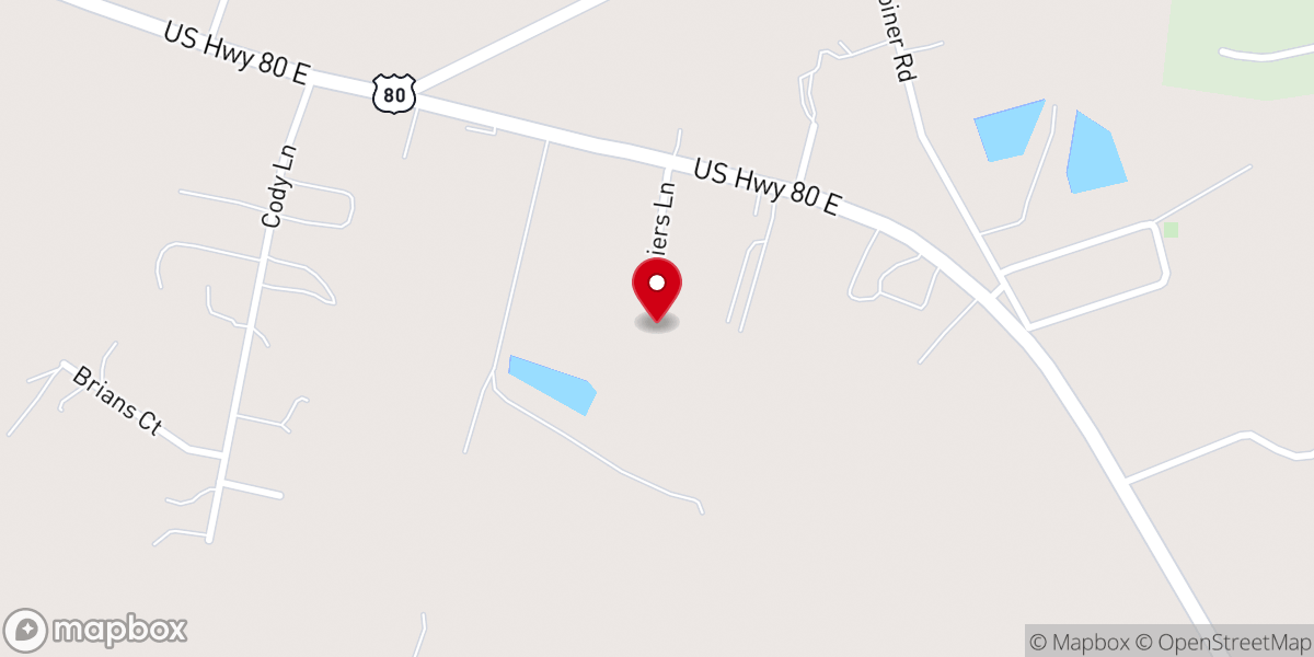 Map showing location of Brooklet First Baptist Church