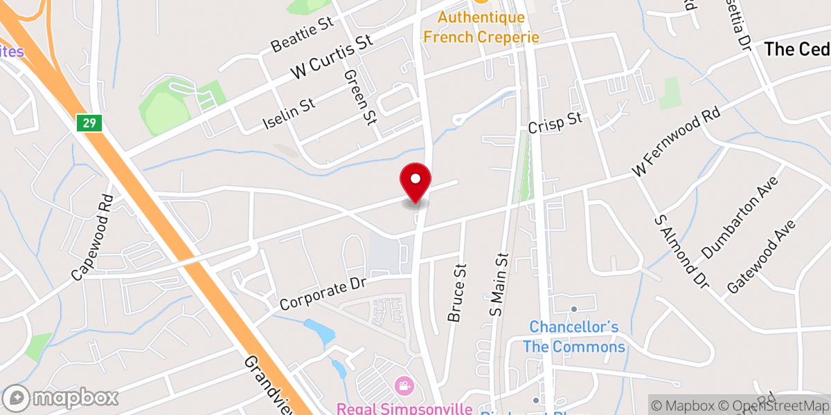 Map showing location of Grace Community Bible Church