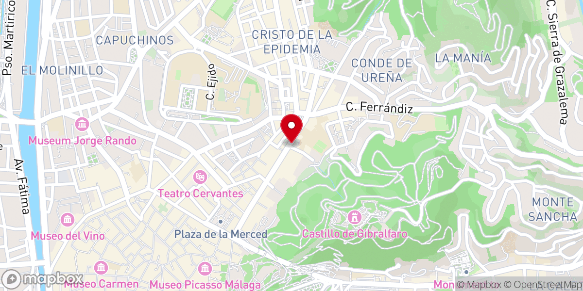 Map showing location of Capilla Faro de la Victoria