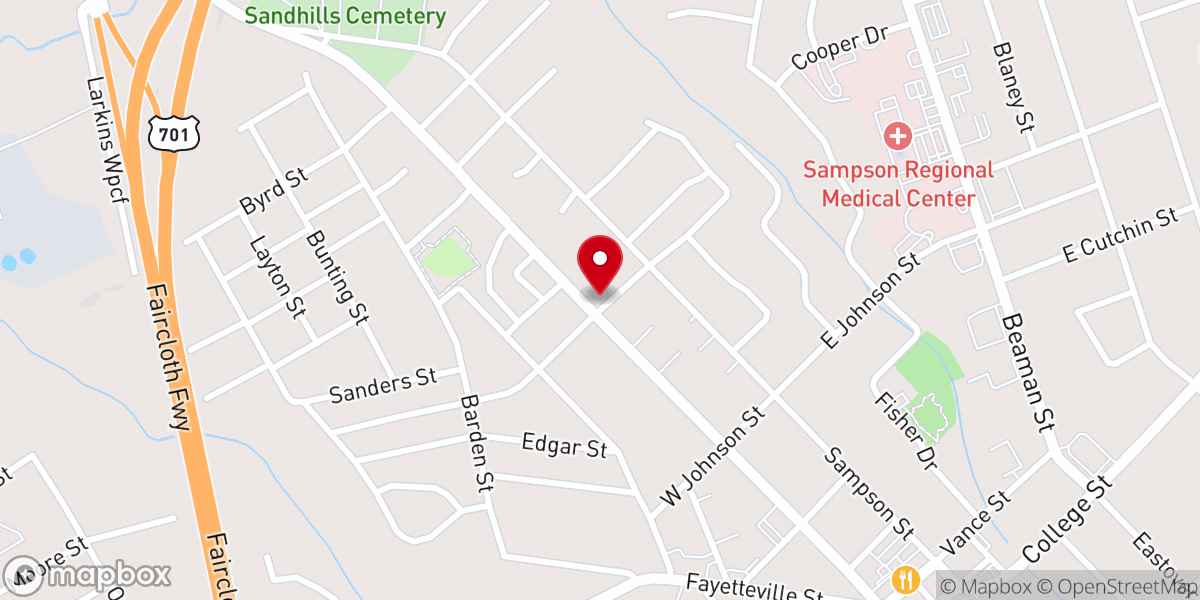 Map showing location of Faisom Mem Presbyterian Church