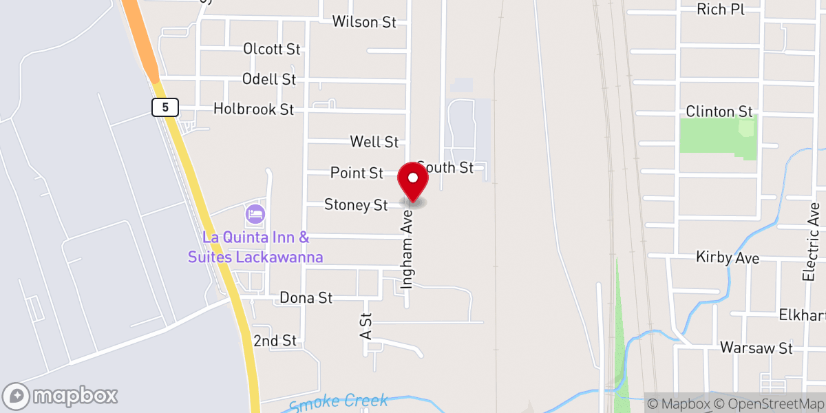 Map showing location of First Baptist Church of Lackawanna