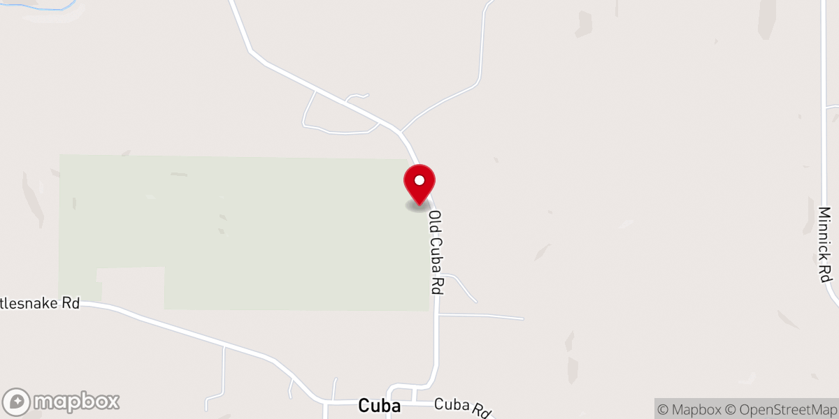 Map showing location of Cuba Baptist Church