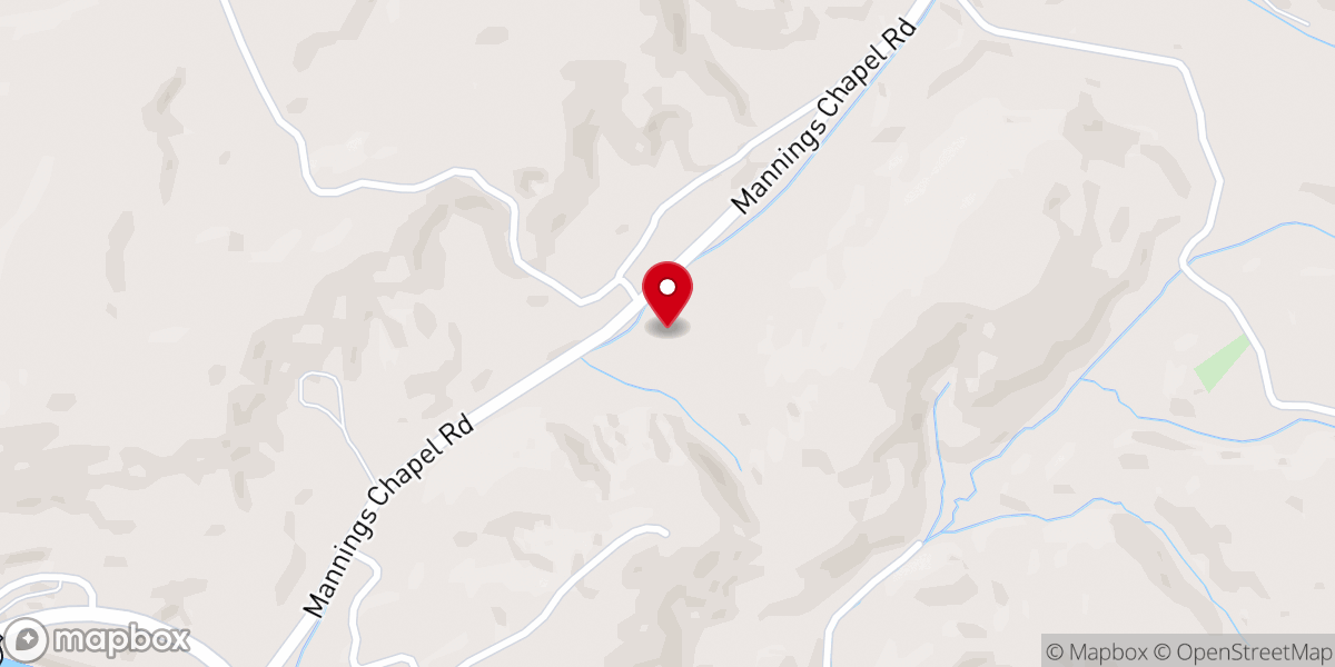 Map showing location of Mannings Chapel Baptist Church