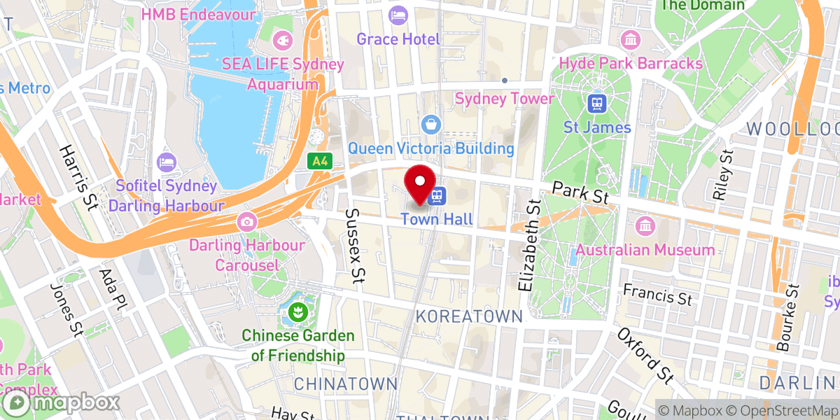 Map showing location of St Andrew's Cathedral