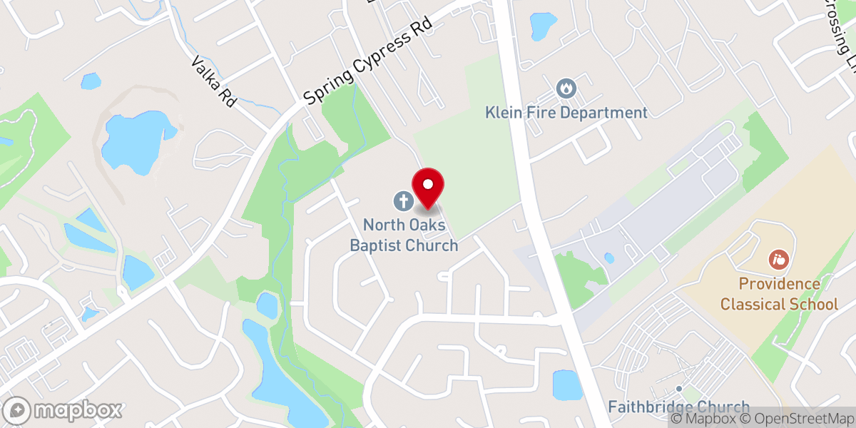 Map showing location of North Oaks Baptist Church