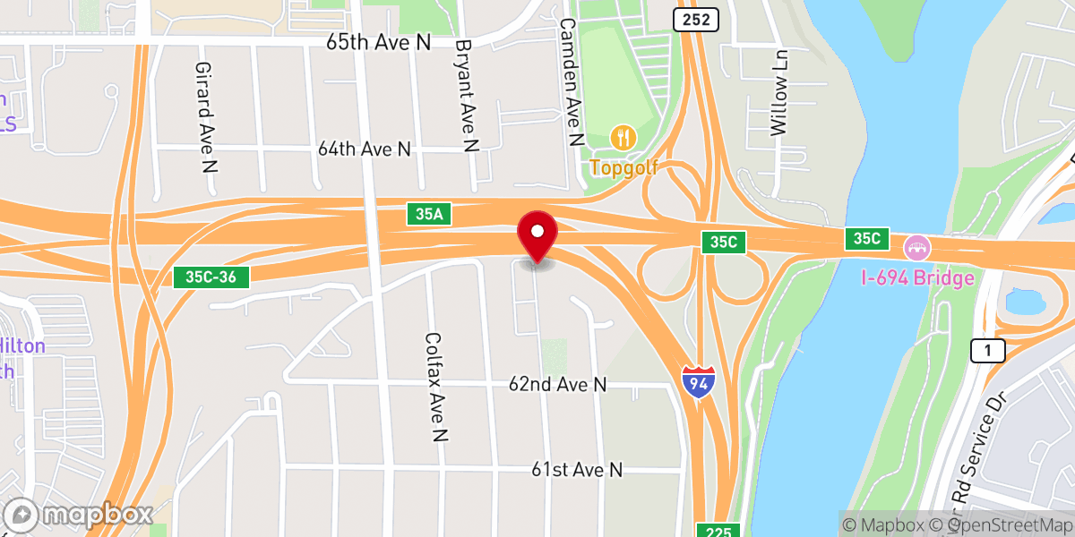 Map showing location of Twin Cities Alliance Church - Brooklyn Center Campus