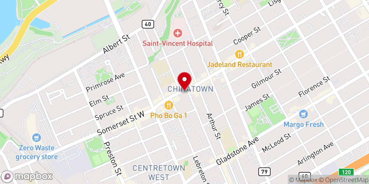 Map showing location of St Luke's Anglican Church of Canada