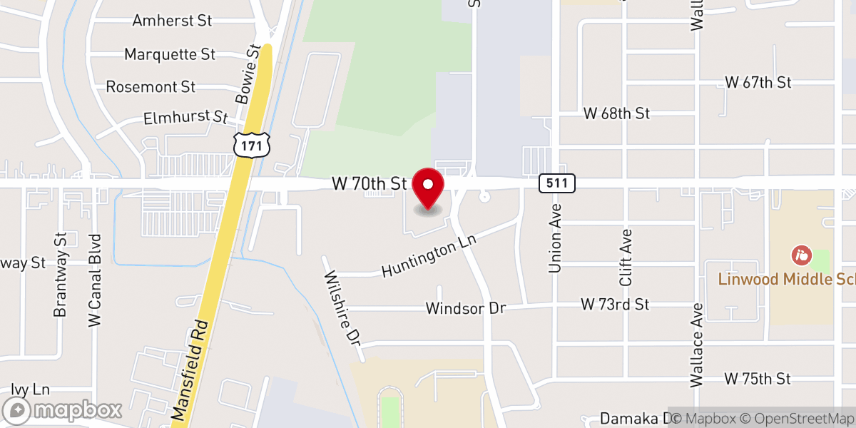 Map showing location of Avenue Baptist Church