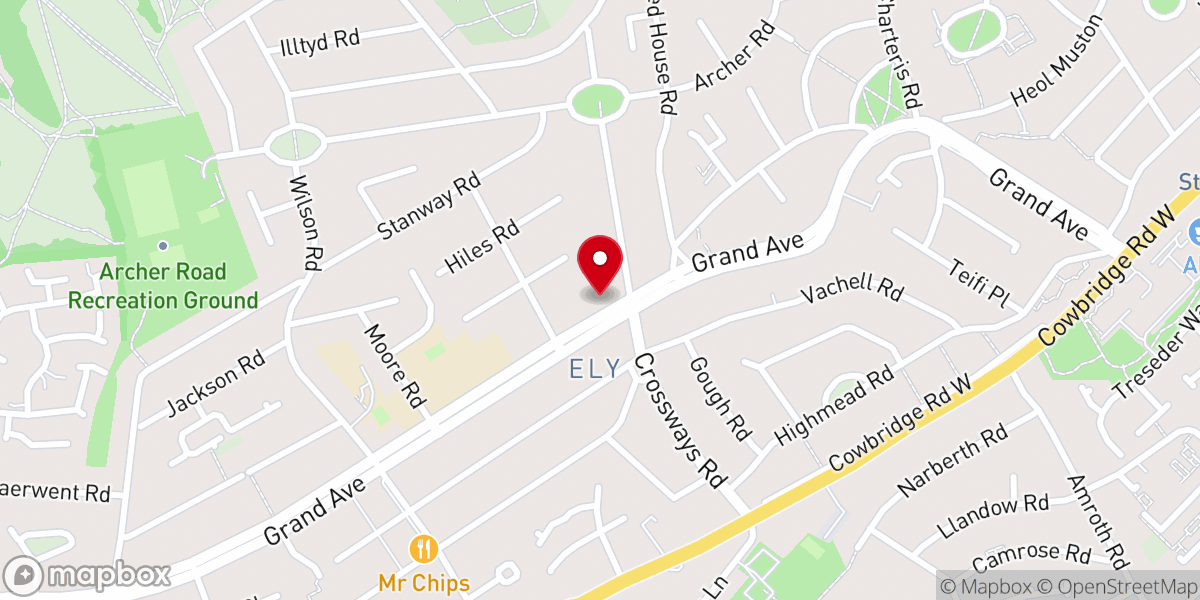Map showing location of Ely Church Of Cardiff