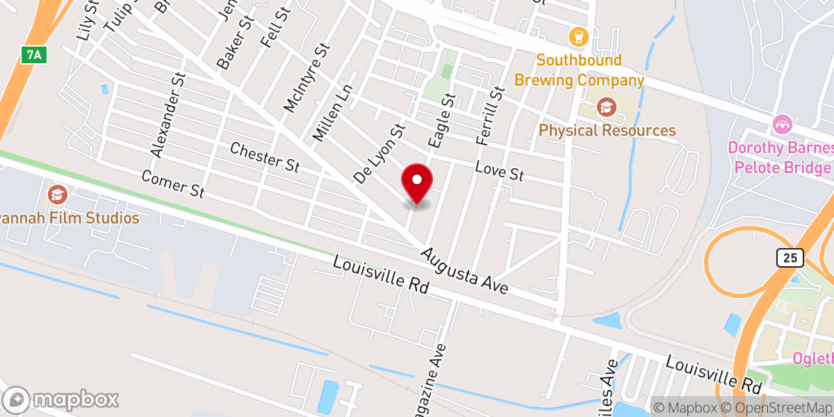 Map showing location of Townsley Chapel African Methodist Episcopal Church