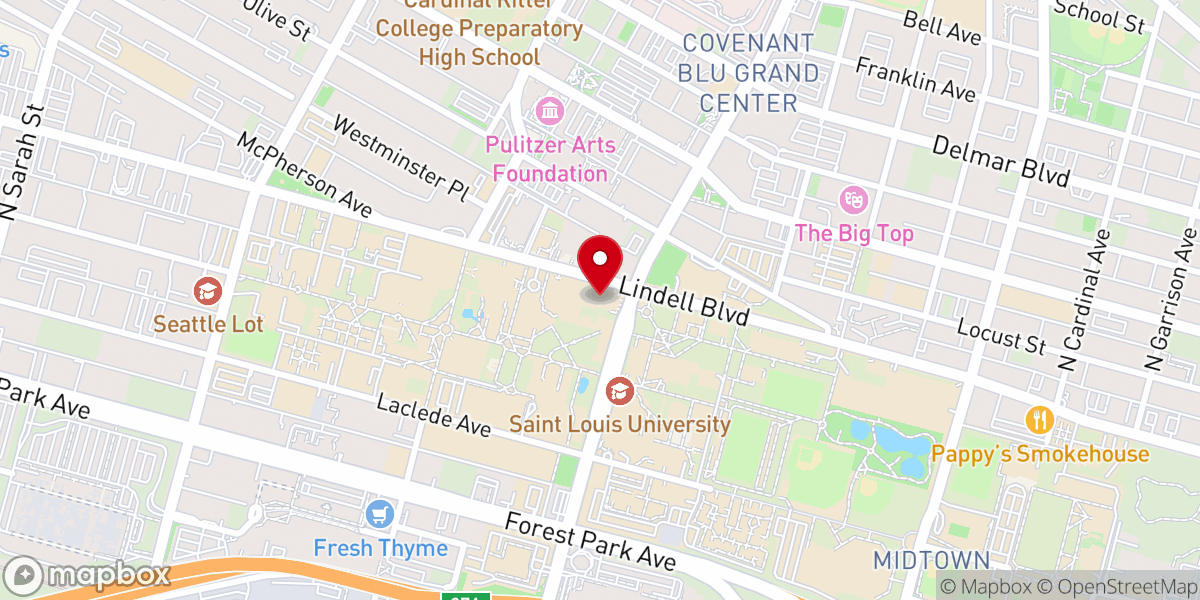 Map showing location of St. Francis Xavier College Church