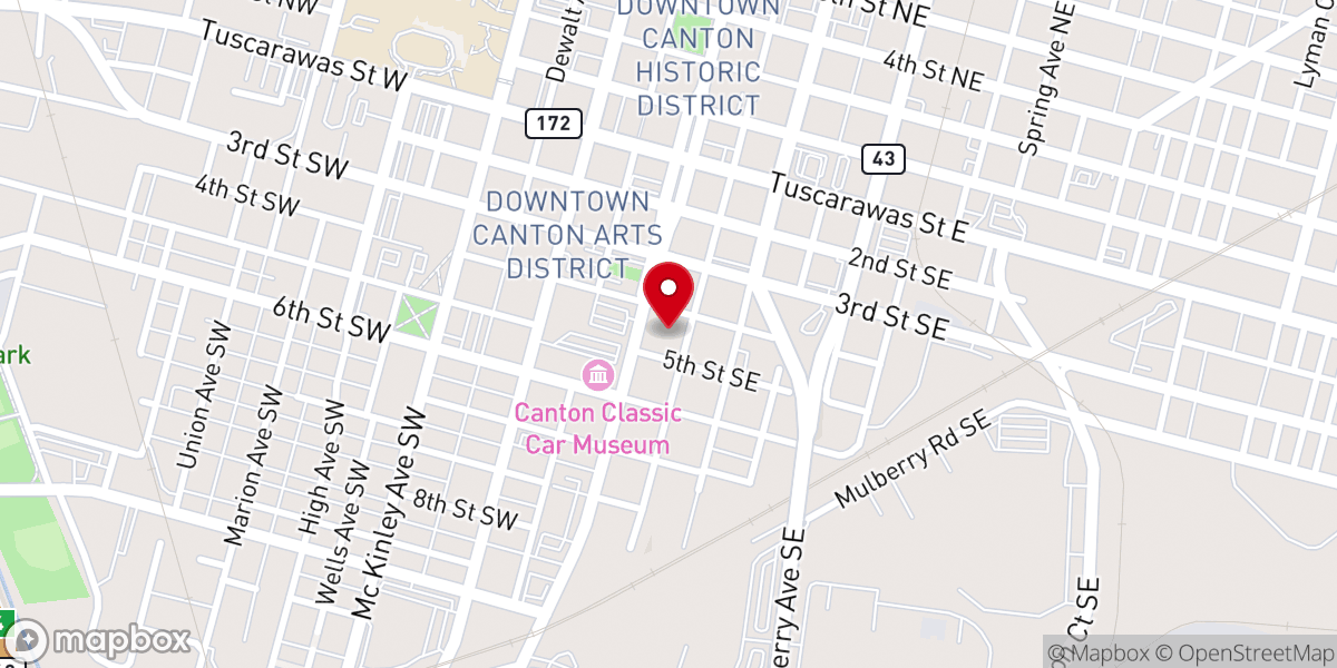 Map showing location of The Salvation Army Canton