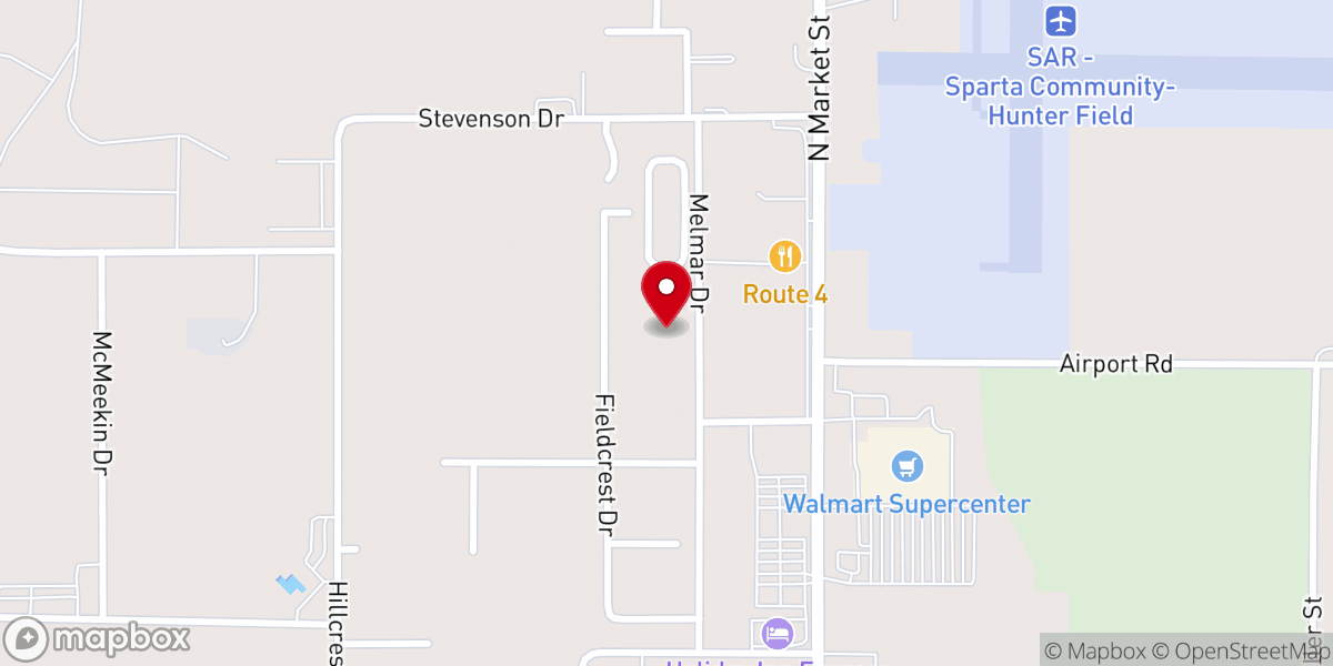Map showing location of Calvary Church