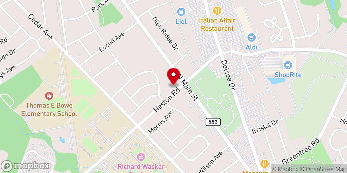 Map showing location of New Philippian Baptist Church