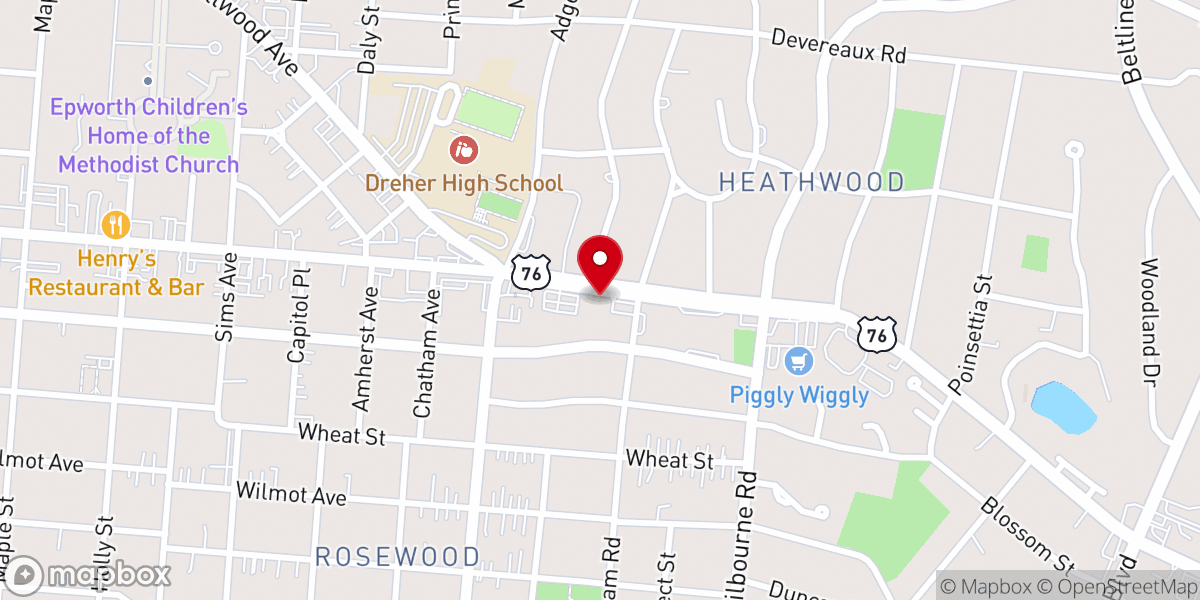 Map showing location of St. Joseph's Catholic Church