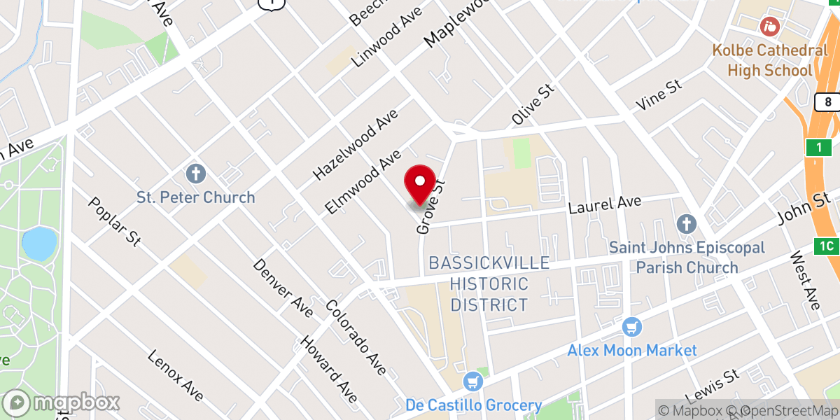 Map showing location of First English Lutheran Church