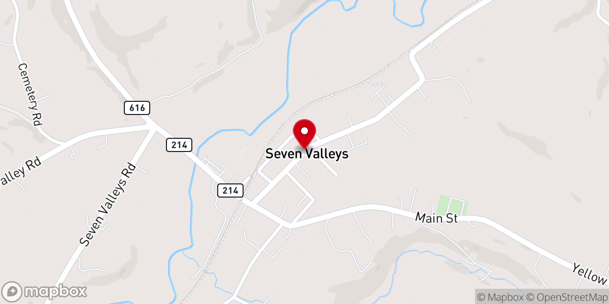 Map showing location of Seven Valleys