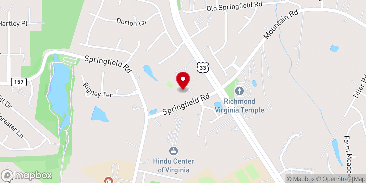 Map showing location of Glen Allen Church of Christ - Twelve Baskets - Food Distribution Center