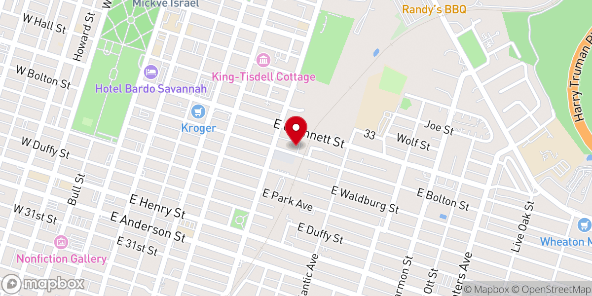 Map showing location of First Evergreen Baptist Church