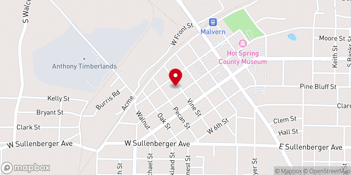 Map showing location of First Baptist Church