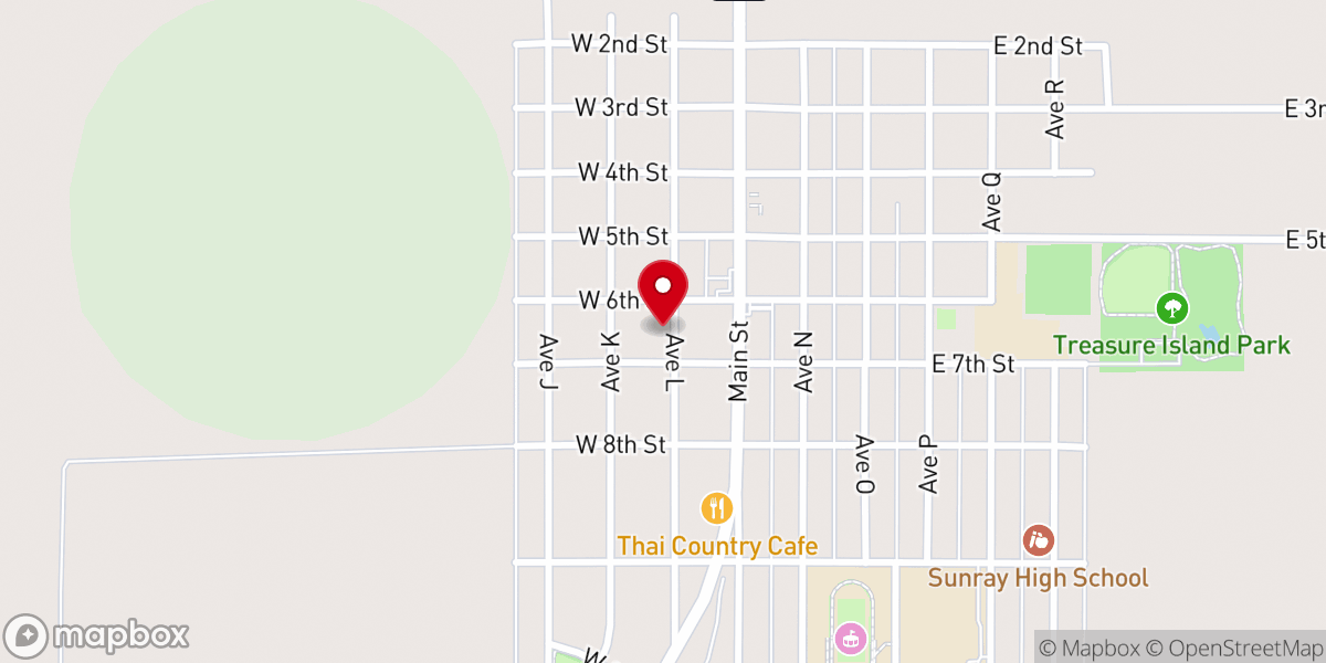 Map showing location of Sunray Methodist Church