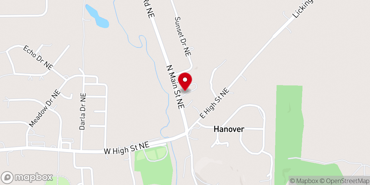 Map showing location of Hanover Presbyterian Church