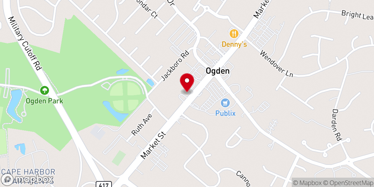 Map showing location of Ogden Baptist Church