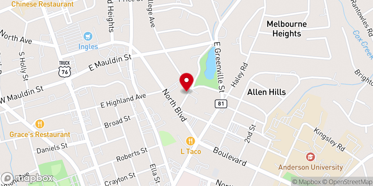 Map showing location of Central Presbyterian Church