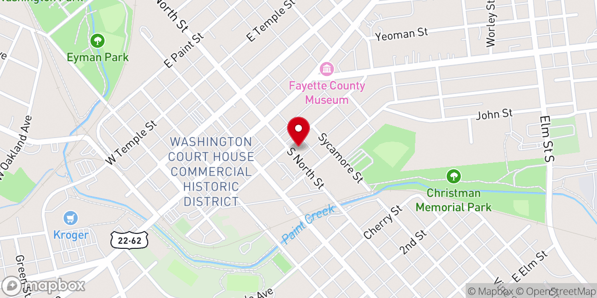 Map showing location of First Baptist Church